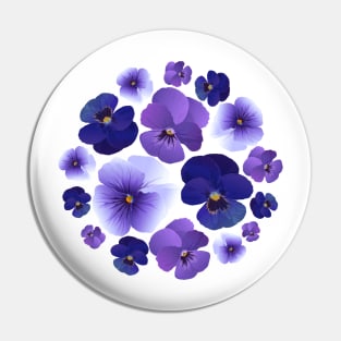 Pansy violet pattern Pin