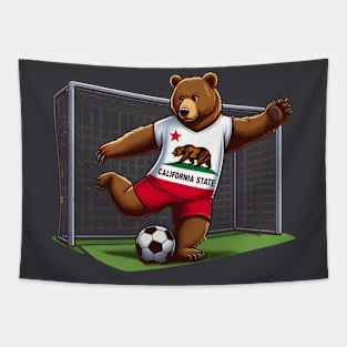 California Bear Soccer Player Tapestry