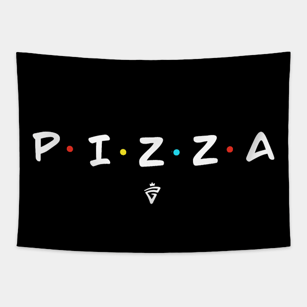 Pizza Friends Style White Tapestry by Tanzen