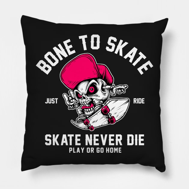 Bone to skate Pillow by D3monic