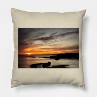 December sunrise over Cullercoats Bay Pillow