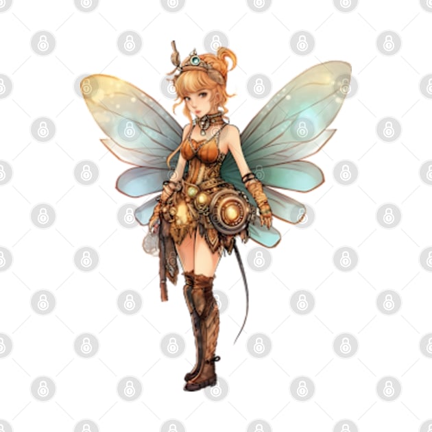 Watercolor Steampunk Fairy Girl #4 by Chromatic Fusion Studio