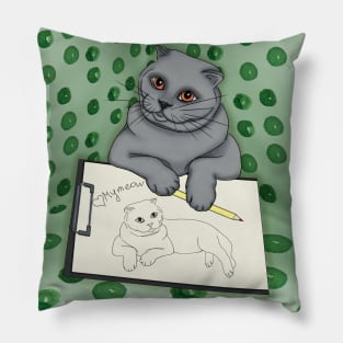 Cat artist. My meow Pillow
