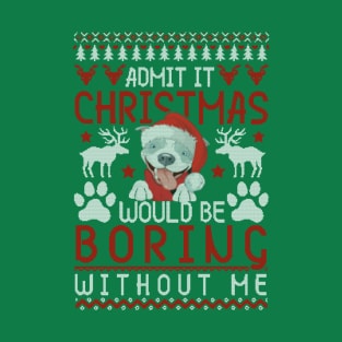 Pit bull Christmas Tshirt T-Shirt