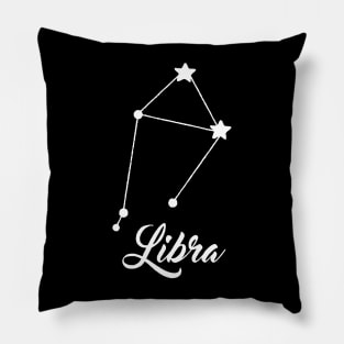 Libra - White print Pillow