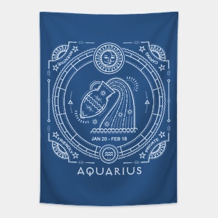 Aquarius Sun Sign Zodiac Horoscope Tapestry