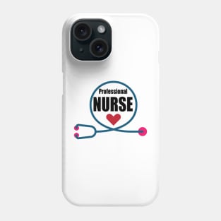 Stethoscope Professional Nursing black and white design for Nurse and nursing Students Phone Case