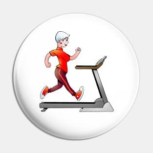 Woman on a Treadmill Fitness Pin