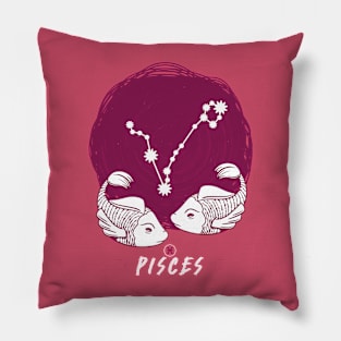 Retro Pisces Zodiac Sign // Vintage Astrology Pillow