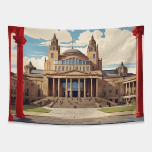 National Museum of Scottland United Kingdom Vintage Travel Tourism Poster Art Tapestry