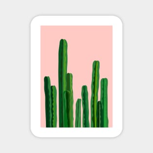Cacti ( coral background ) Magnet