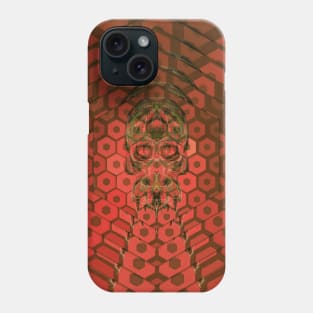 Electroluminated Skull Radiate - Terra Cotta Phone Case