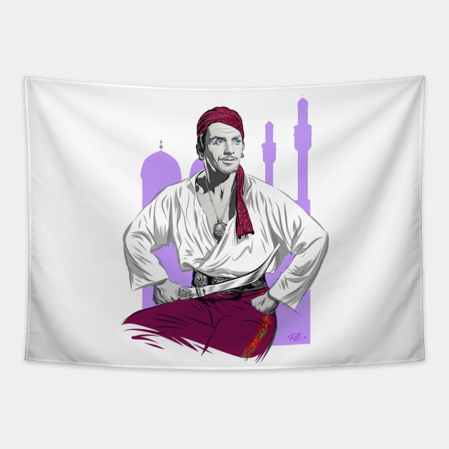 Douglas Fairbanks - An illustration by Paul Cemmick Tapestry by PLAYDIGITAL2020