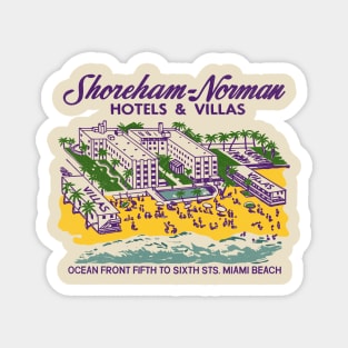 Retro Shoreham Norman Hotels Miami Beach Florida Magnet