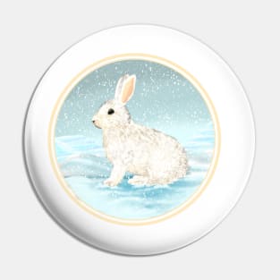 Snowshoe Hare Snowy Day Pin