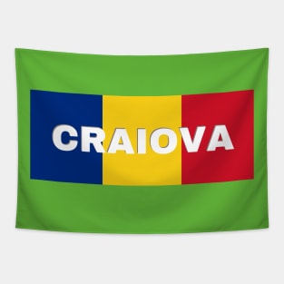 Craiova City in Romanian Flag Tapestry