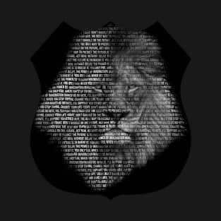 Beautiful fusion of text and lion face T-Shirt