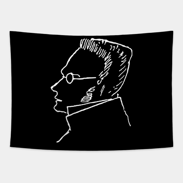 Max Stirner Sketch - Philosopher, Egoist, Anarchist Tapestry by SpaceDogLaika