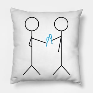 Stick figures with wine glasses Pillow