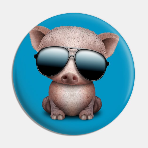 Baby Pig Wearing Sunglasses Pin by jeffbartels