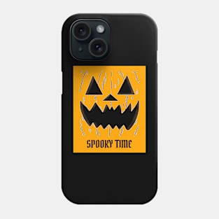 Spooky Time Pumpkin Orange Background Phone Case