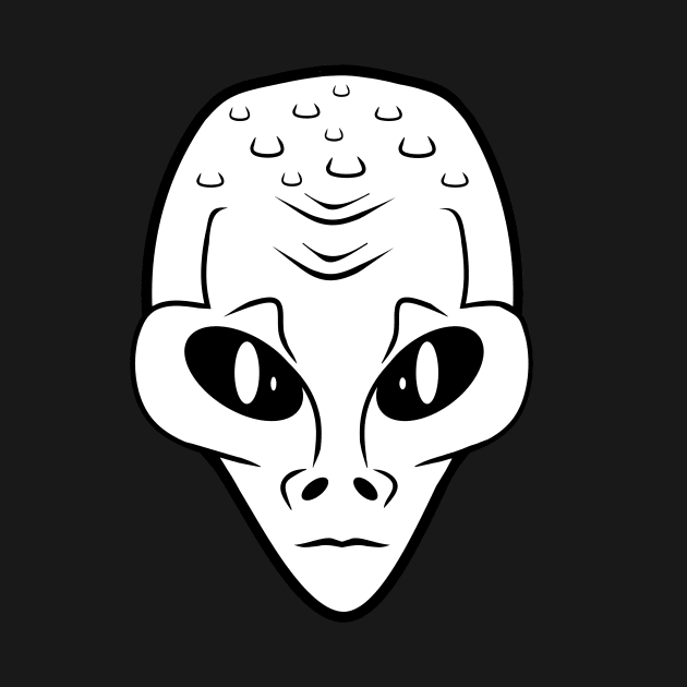 WHITE Alien Head by SartorisArt1