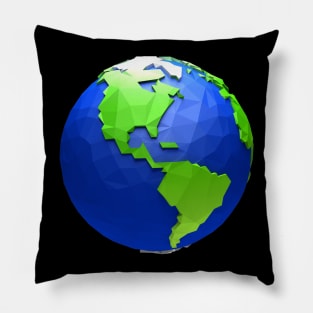 Cartoon low poly world- Usa theme 2 Pillow