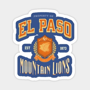 El Paso, Vintage College Design – Mountain Lions Magnet