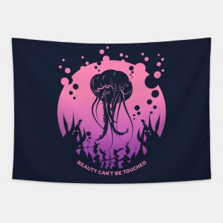 Beauty Can't Be Touched Retro Jellyfish Tapestry