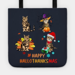 Cat's Happy Hallothanksmas Tote