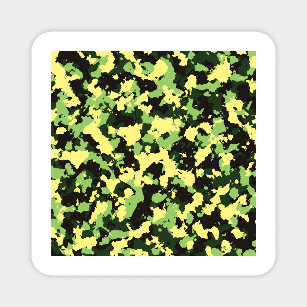 Yellow and green Camouflage Magnet by Tshirtstory