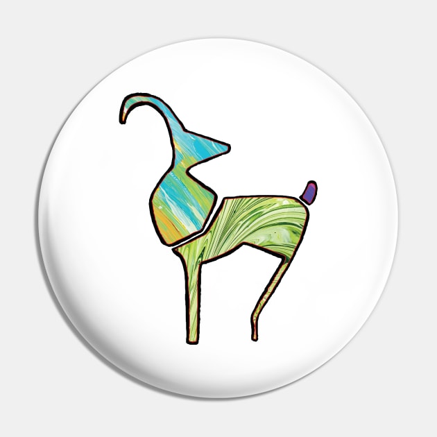 African Art Colorful Animal Pin by OssiesArt