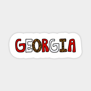 Georgia state pride with leopard print Magnet