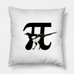 Magpie with big pi symbol Pillow