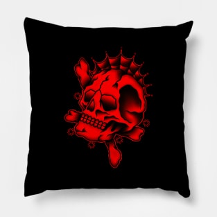 HomeSchoolTattoo RED SKULL Pillow