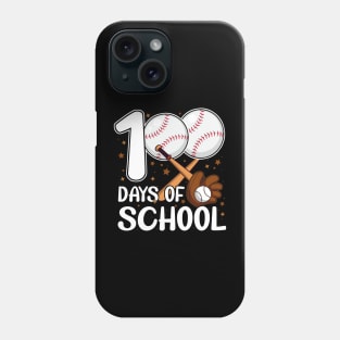 100 Days of School Baseball Coach Baseball Student Men Women Phone Case