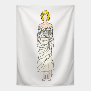 White Cream Dress Tapestry