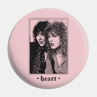 Heart / 80s Styled Faded Vintage Look Pin