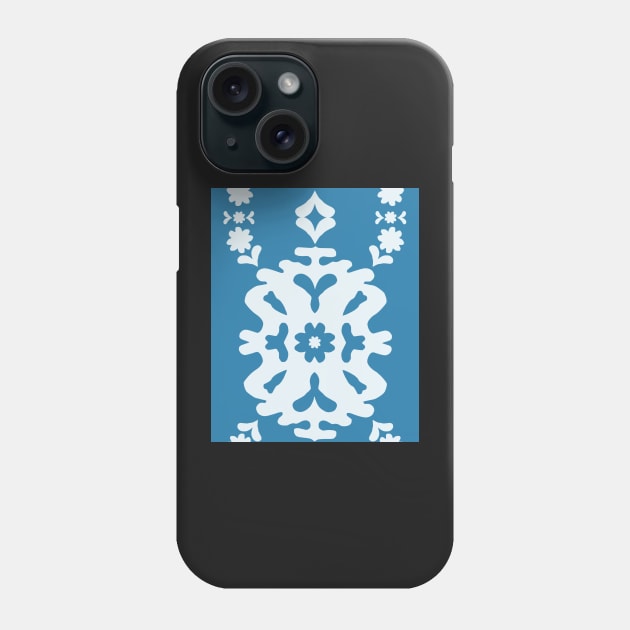 Blue on Blue Modern Damask Phone Case by FrancesPoff