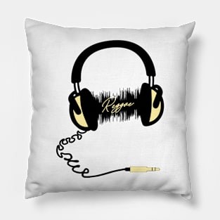 Headphones Audio Wave - Reggae Pillow