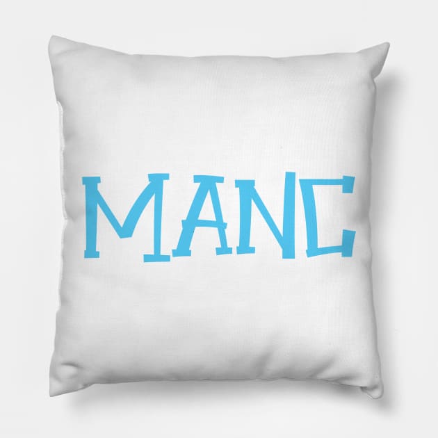 Manc - Manchester, England Pillow by Kev Brett Designs