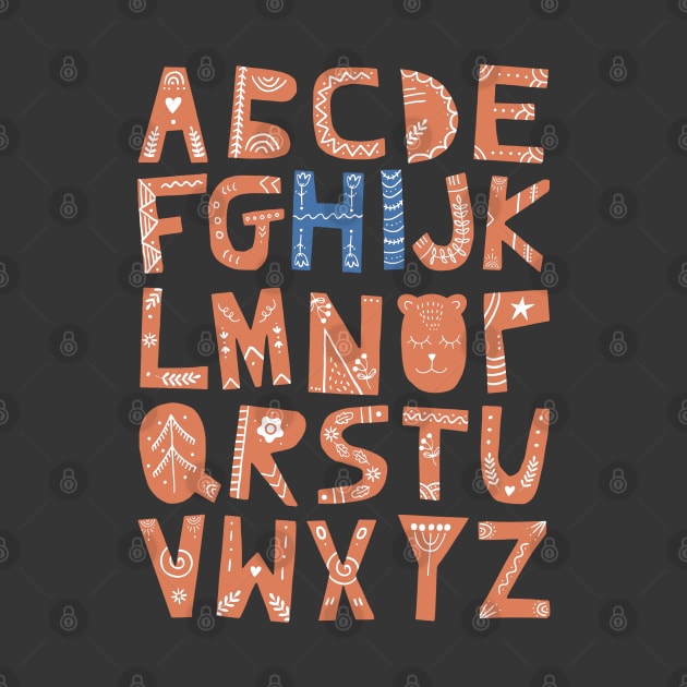 Alphabet says "Hi" (orange and blue) by Ofeefee