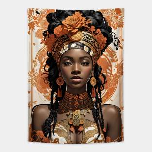 Queen of Sheba Tribal retro vintage floral poster Tapestry