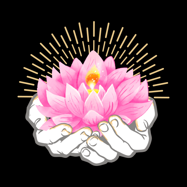 Namaste Flower, Lotus Flower, Beautiful Spirituality Design by Utopia Shop