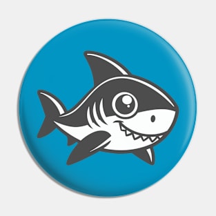 Great White Shark Cartoon Pin