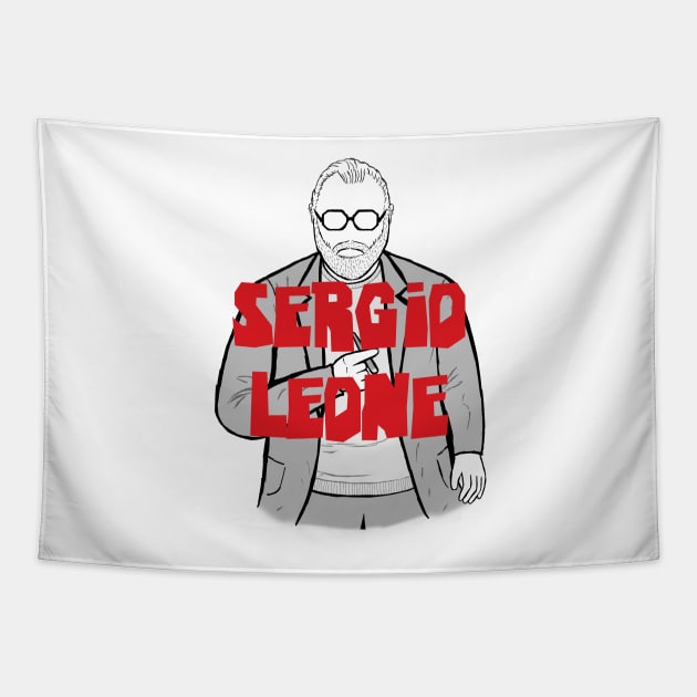 A Portrait of Sergio Leone Tapestry by Youre-So-Punny