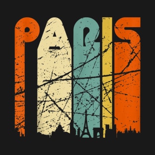 Paris City France Retro Vintage 70s Style Souvenir T-Shirt