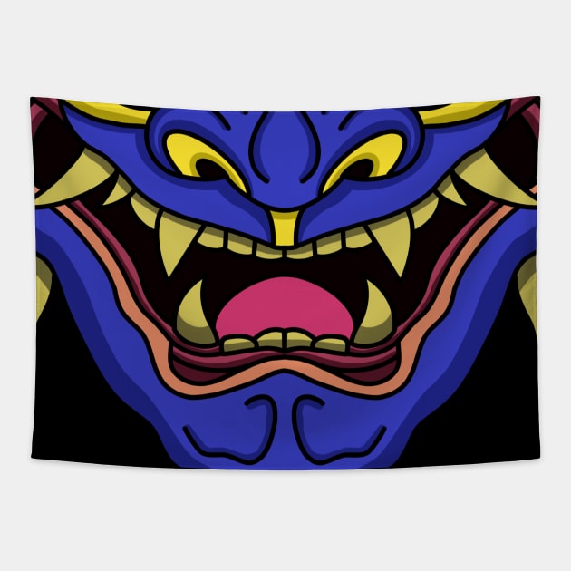 Samurai Oni Mask Tapestry by Rickster07