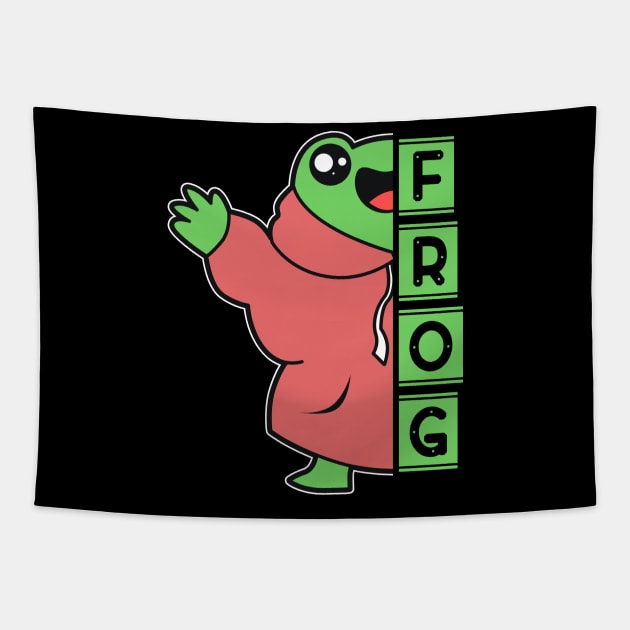 Funny Cool Frog Tapestry by Imutobi