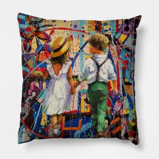 Girl & Boy pop art Pillow